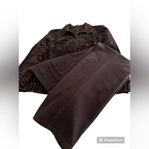 Sheared corduroy jacket with slacks,Espresso the color for fall!